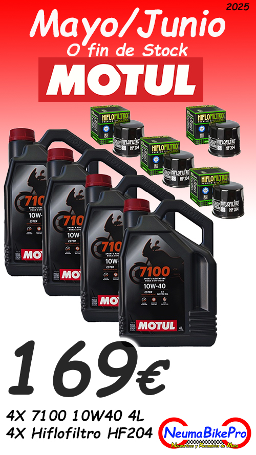 Oferta cajas Motul 7100 10w40 + Hf204