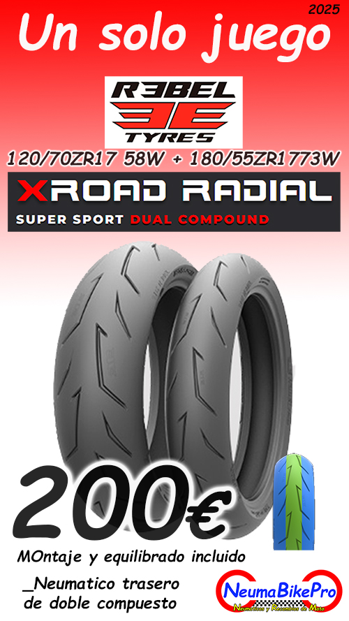 Oferta, juego de neumaticos de moto con montaje en Sevilla